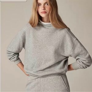 NWT J. Crew Heritage Cotton Terry Roll Neck Sweatshirt XS